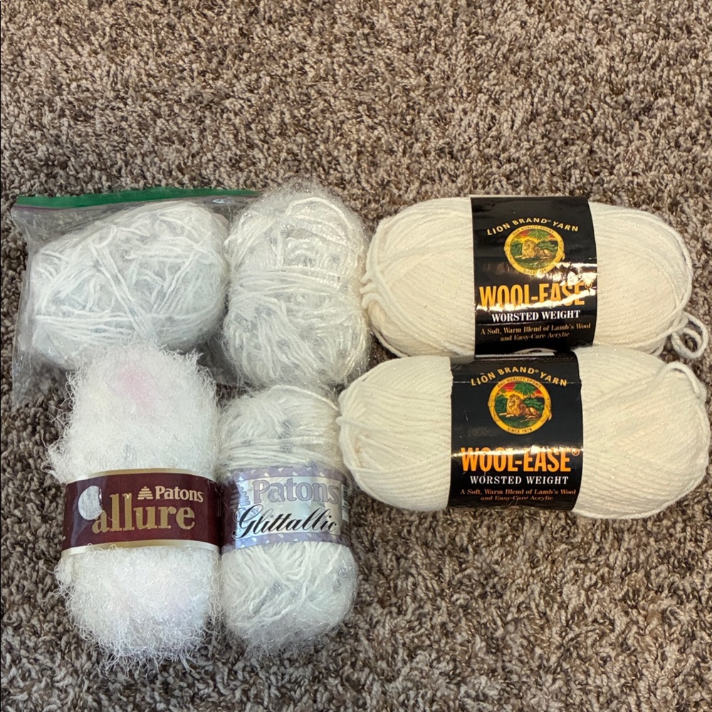 White & Silver Yarn Bundle